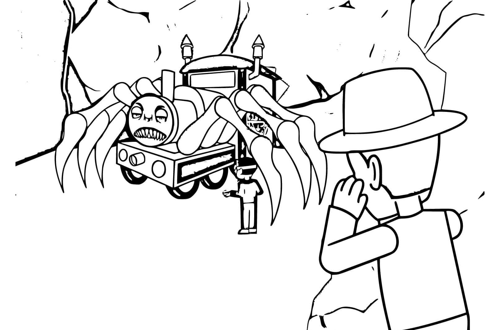 Scary Choo-Choo Charles Coloring Page