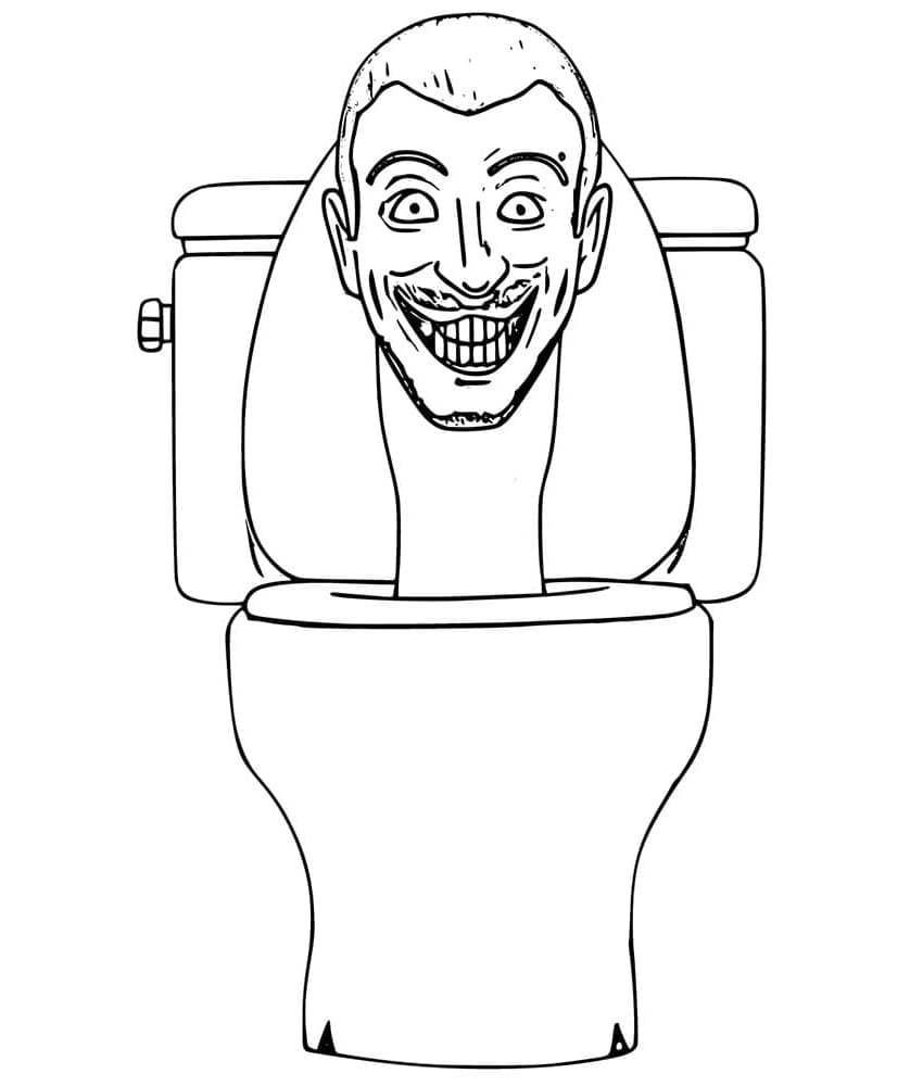 Scary Skibidi Toilet Free Coloring Page