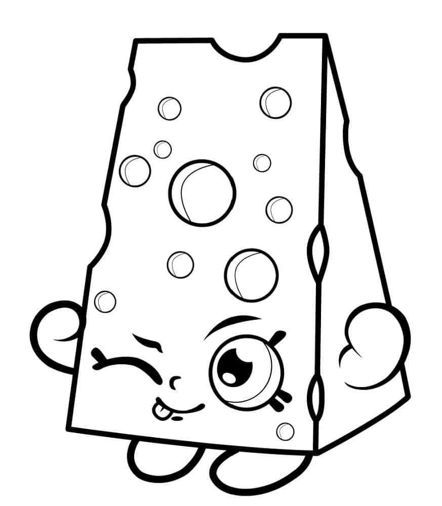 Shopkins Cheesy Snack Time Fun Coloring Page