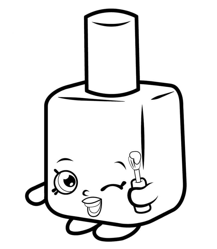 Shopkins Glamorous Nails and Fashionable Fun Coloring Page