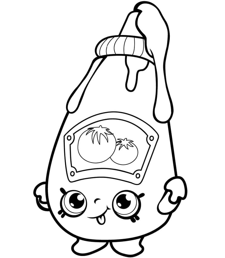 Shopkins Savory Adventures and Condiment Fun Coloring Page