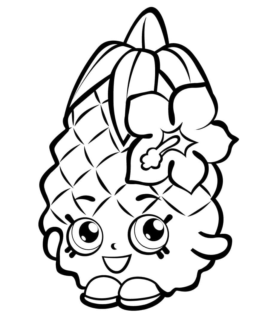 Shopkins Tropical Adventures in Paradise Coloring Page