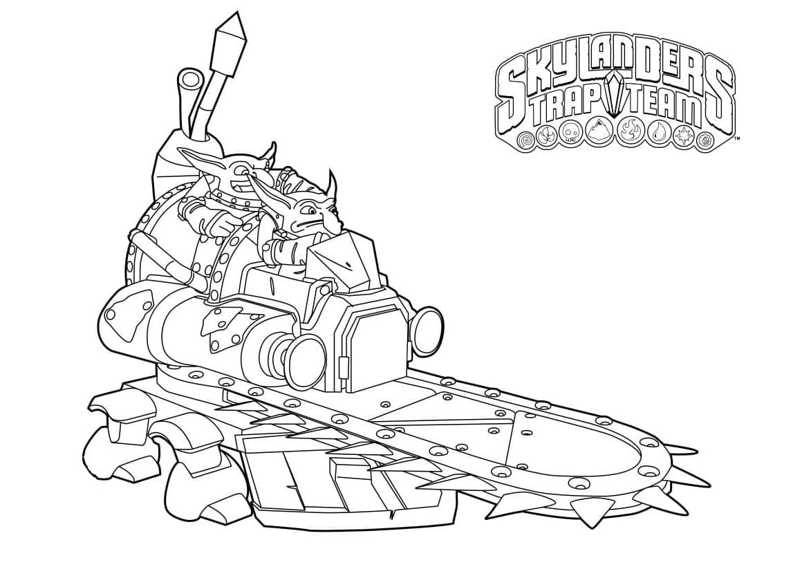 Shrednaught Skylanders Free Printable Coloring Page