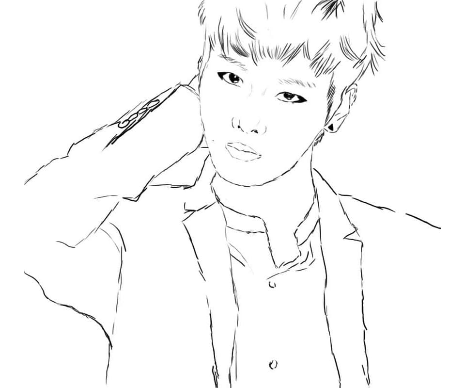 Singer BTS Free Coloring Page