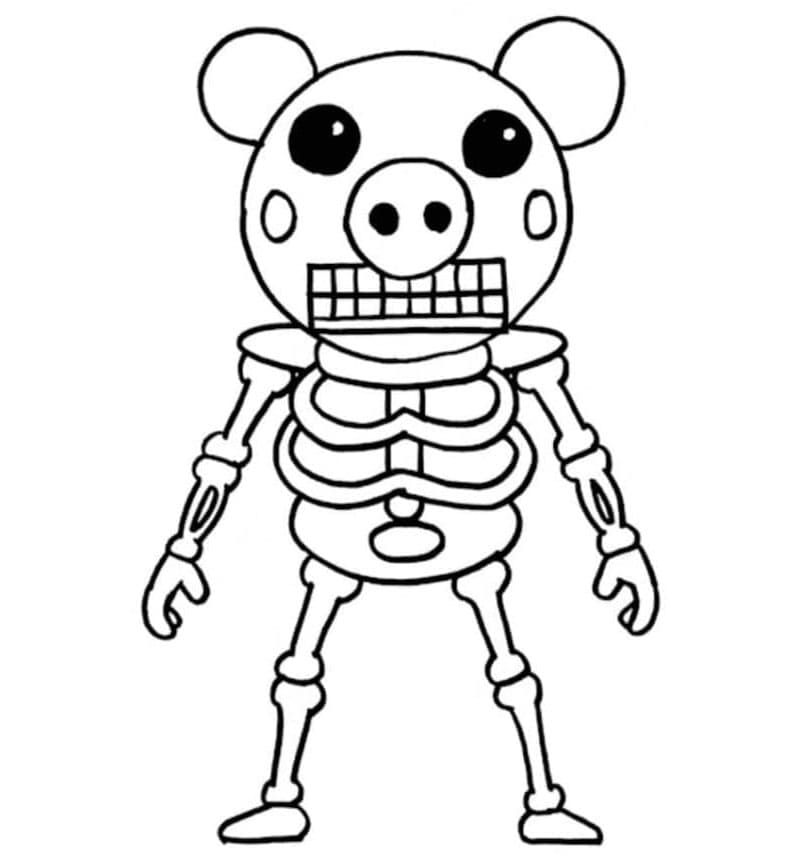 Skelly Costume in Piggy Coloring Page