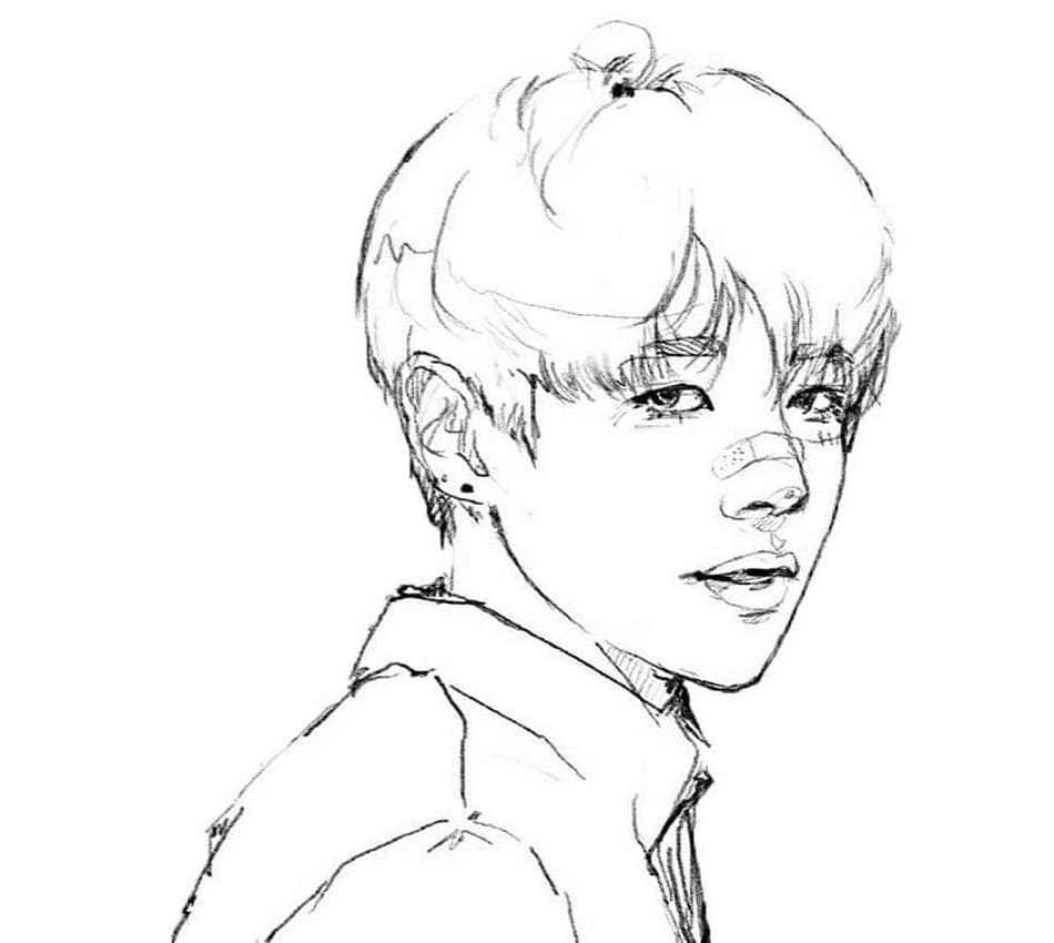 Sketch BTS Free Coloring Page