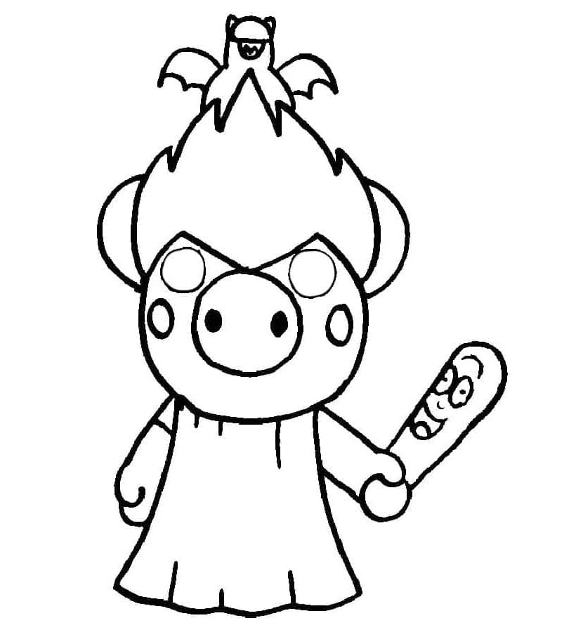 Sketchy Costume in Piggy Coloring Page