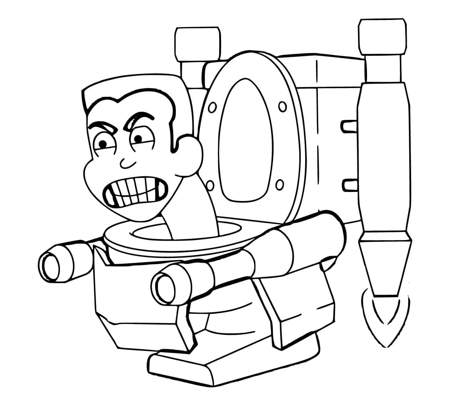 Skibidi Toilet Cartoon Free Print Coloring Page