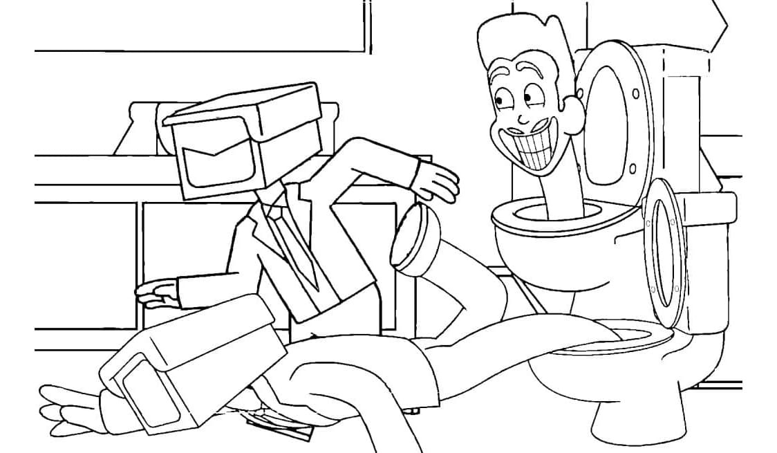 Skibidi Toilet Free Image Coloring Page