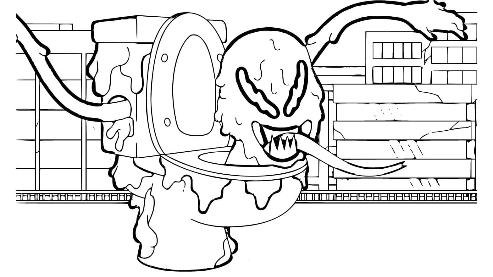 Skibidi Toilet Free Monster Coloring Page