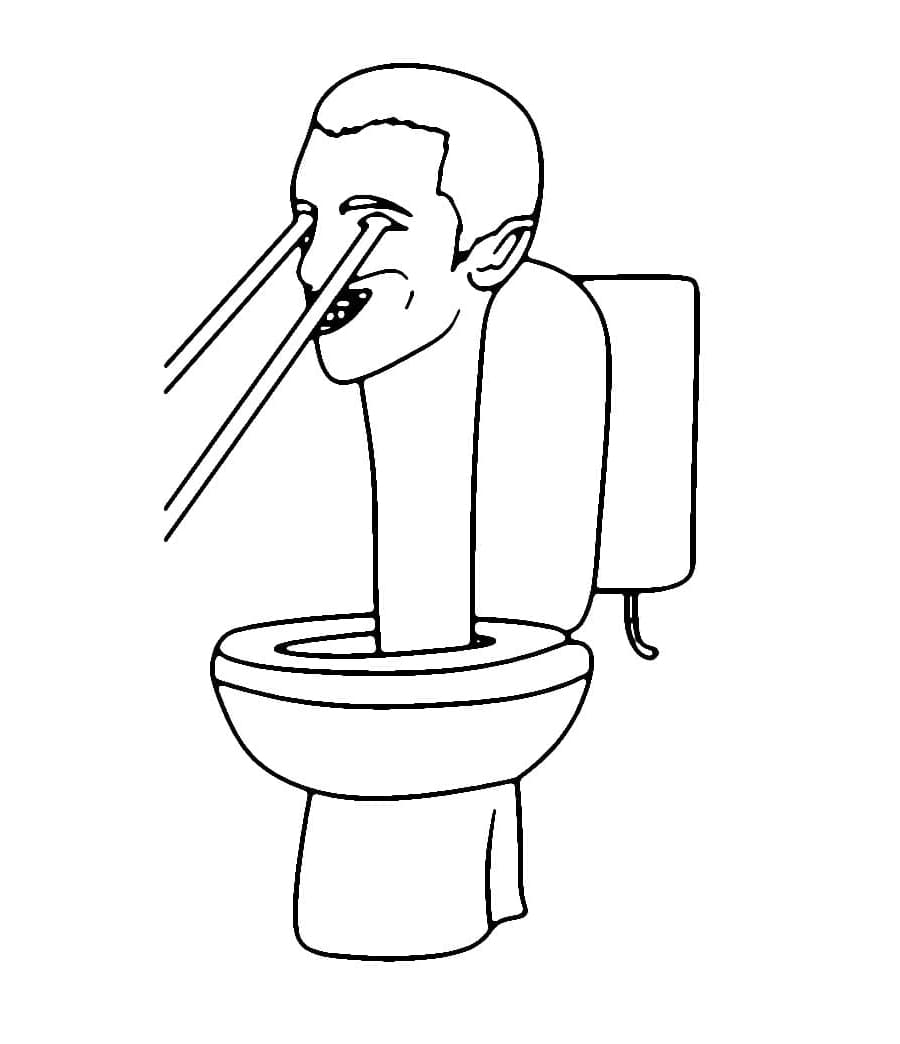 Skibidi Toilet Free Print Coloring Page