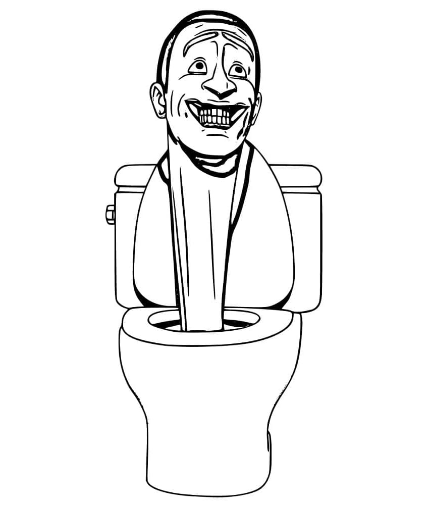 Skibidi Toilet Free Printable Coloring Page