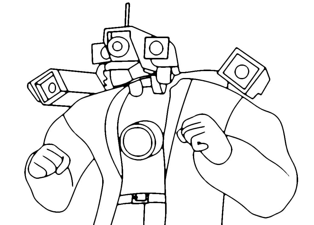 Skibidi Toilet Free Titan Cameraman Coloring Page