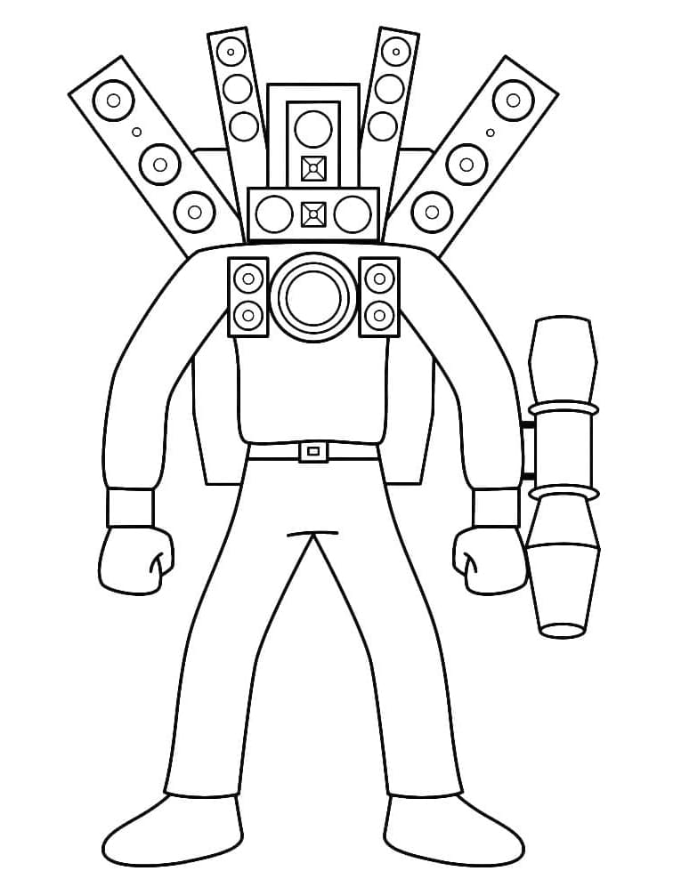 Skibidi Toilet Free Titan Speakerman Coloring Page