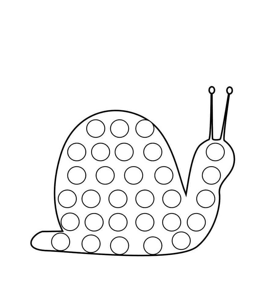 Snail Pop It Coloring Page