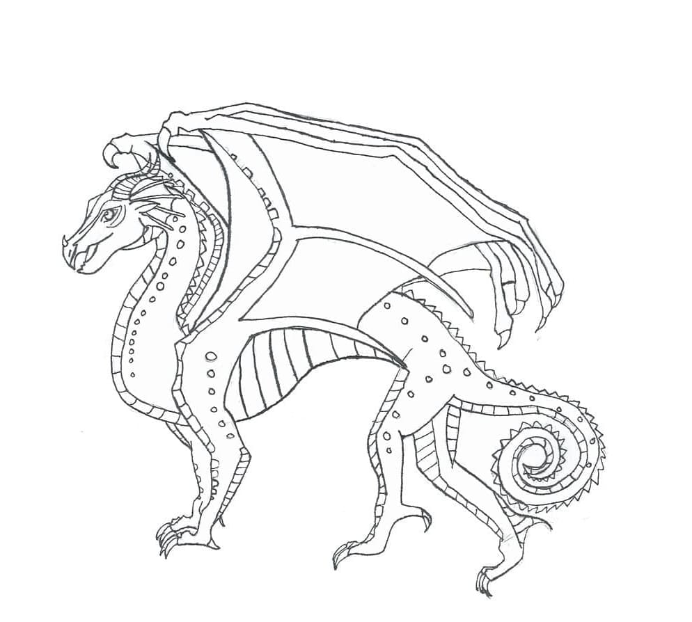 Solar Dragon Blaze Wings of Fire Coloring Page