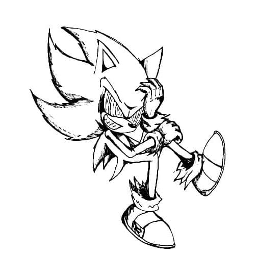 Sonic Exe Dark Doodle Coloring Page