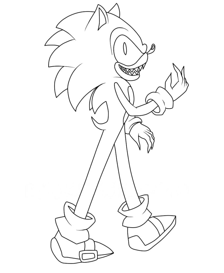 Sonic Exe Picture Printout Coloring Page