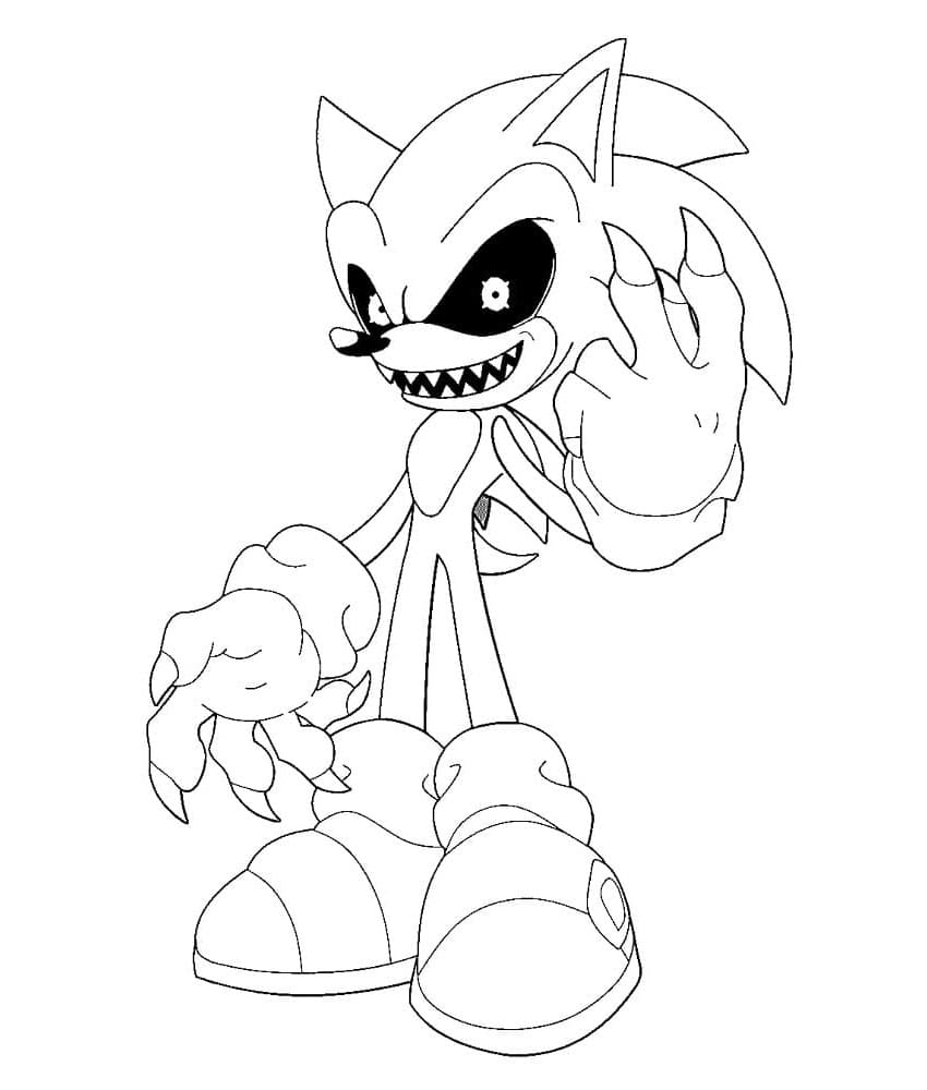 Sonic Exe Print & Play Pack Coloring Page