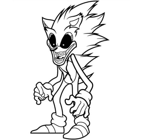 Sonic Exe Printable Illustration Coloring Page