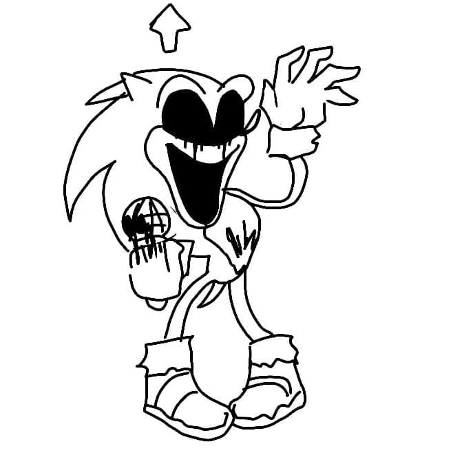 Sonic Exe Shadowed Portrait Coloring Page