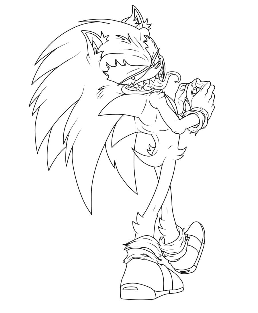 Sonic Exe Terror Printable Coloring Page