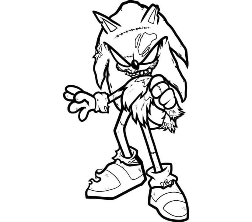 Sonic Exe Zombie Edition Coloring Page