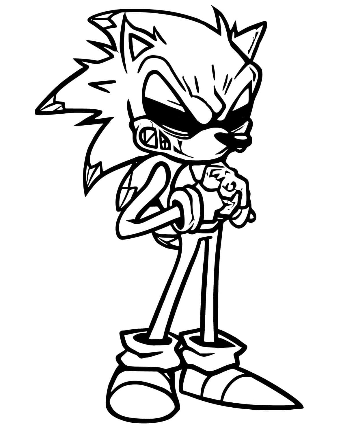 Sonic Exe in Rage Coloring Page