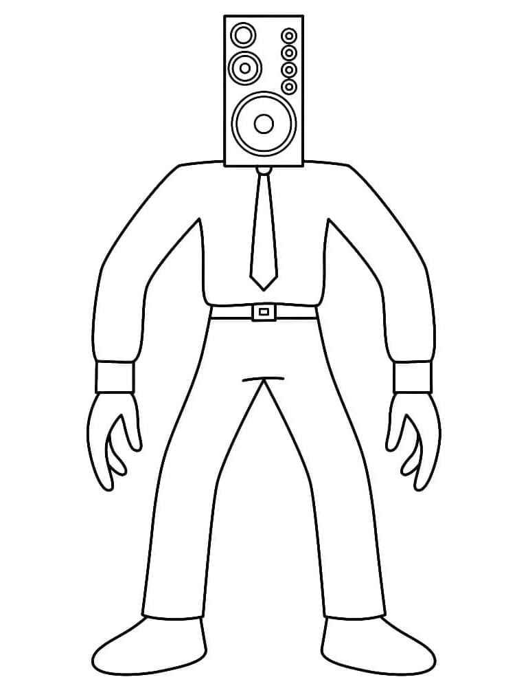 Speakerman from Skibidi Toilet Free Coloring Page