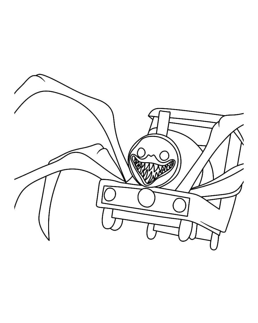 Spectacular Choo-Choo Charles Attack Coloring Page