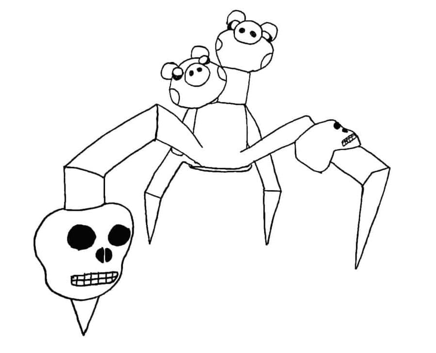 Spider Costume in Piggy Roblox Coloring Page