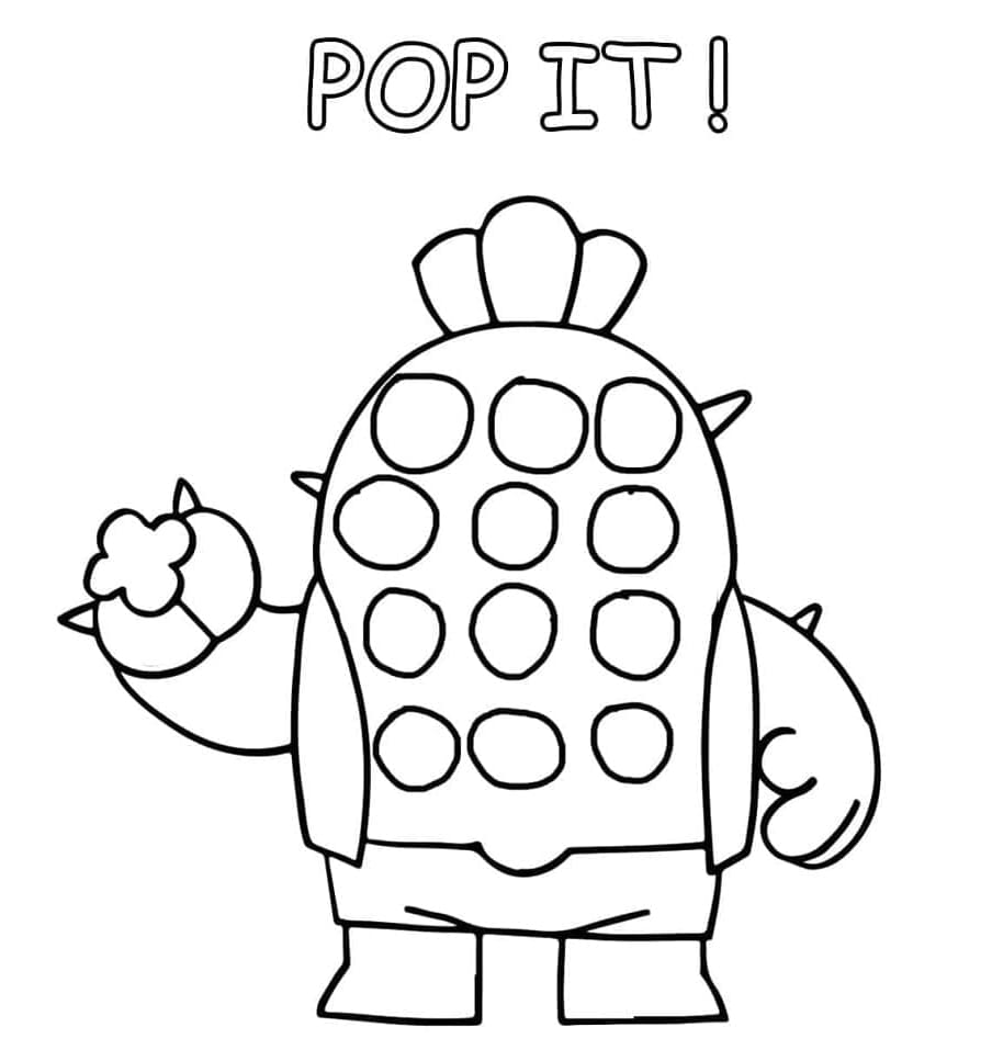 Spike Brawl Stars Pop It Coloring Page