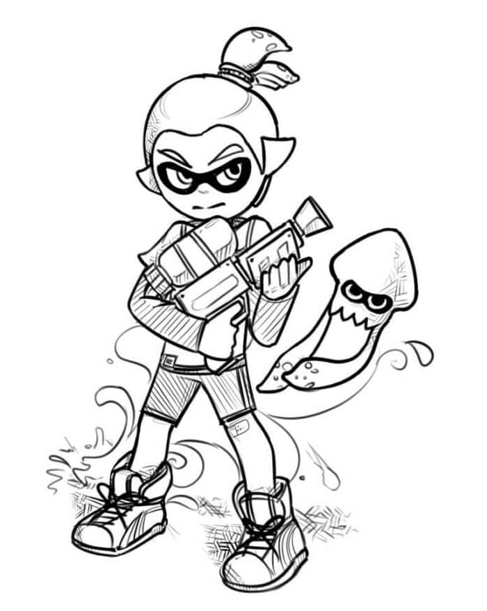 Splatoon's Hip Hero Coloring Page