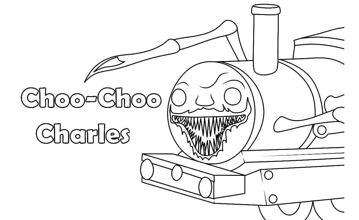 Spooky Choo-Choo Charles Adventure Coloring Page