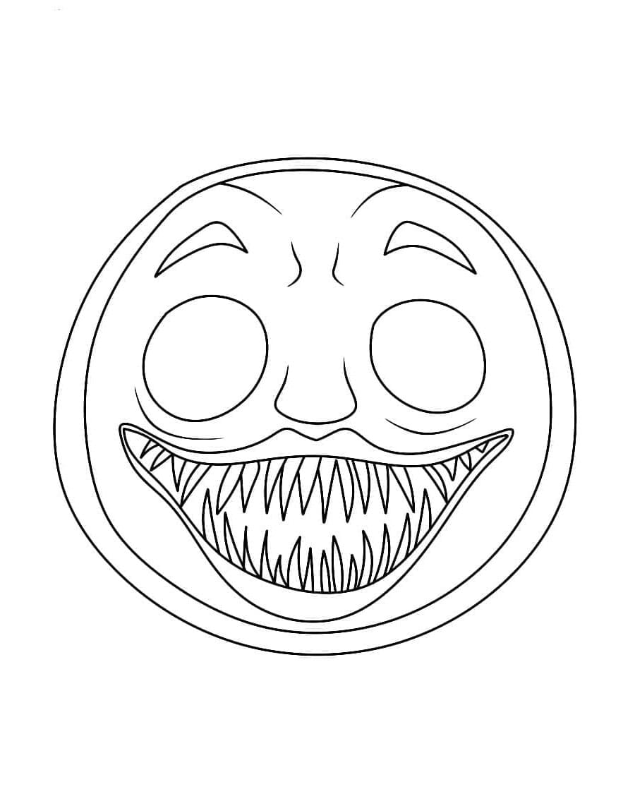 Spooky Choo-Choo Charles Scary Face Face Coloring Page