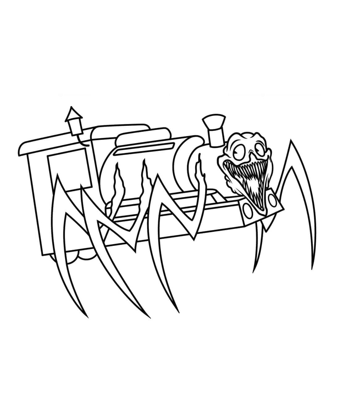 Spooky Choo-Choo Charles Spider Train Coloring Page