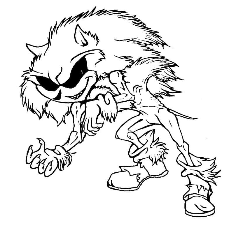 Spooky Sonic Exe Coloring Page