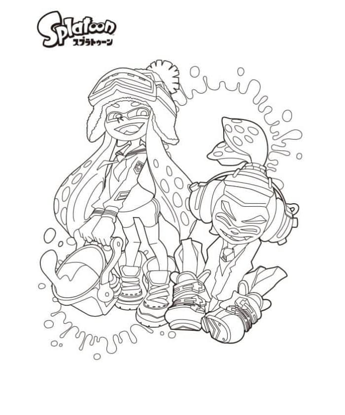 Squid Sisters Shenanigans Coloring Page