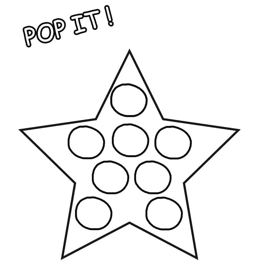 Star Pop It Coloring Page