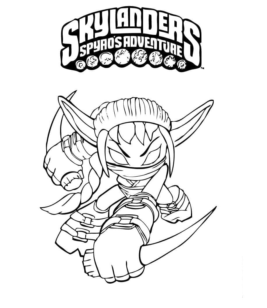 Stealth Elf Skylanders Free For Kids Coloring Page