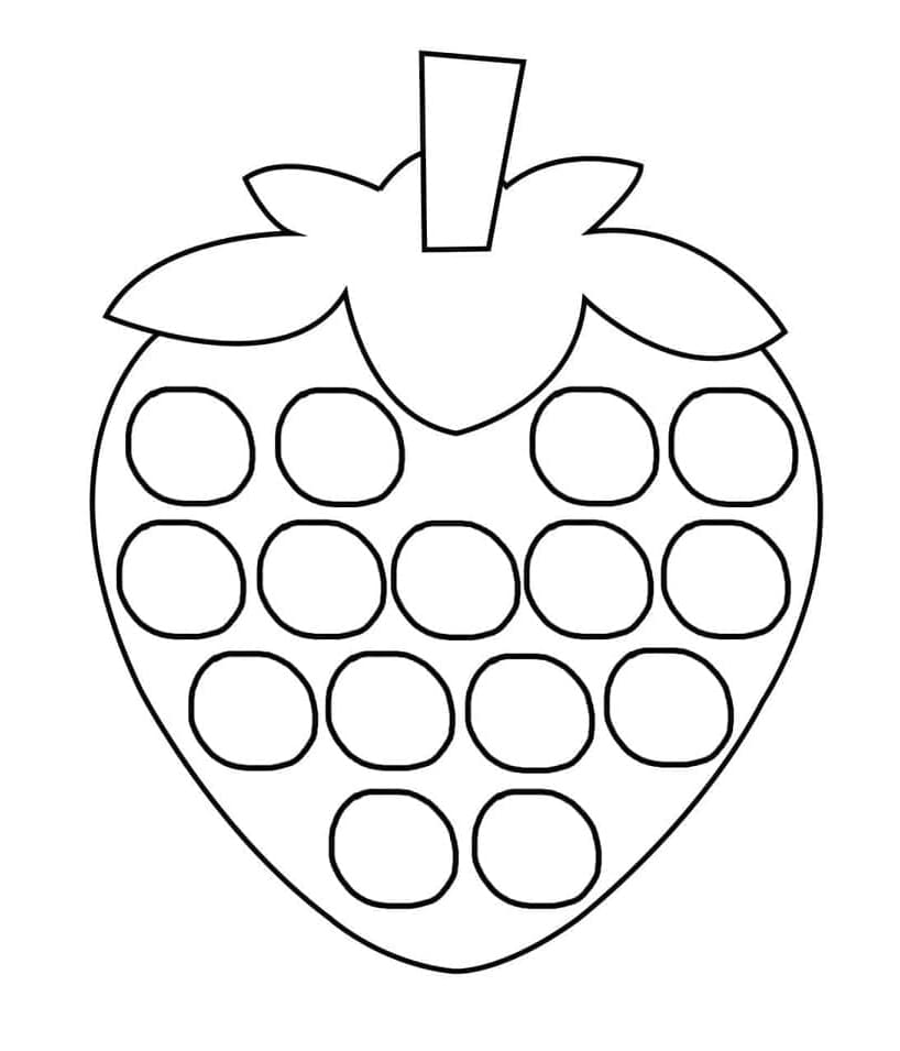 Strawberry Pop It Coloring Page