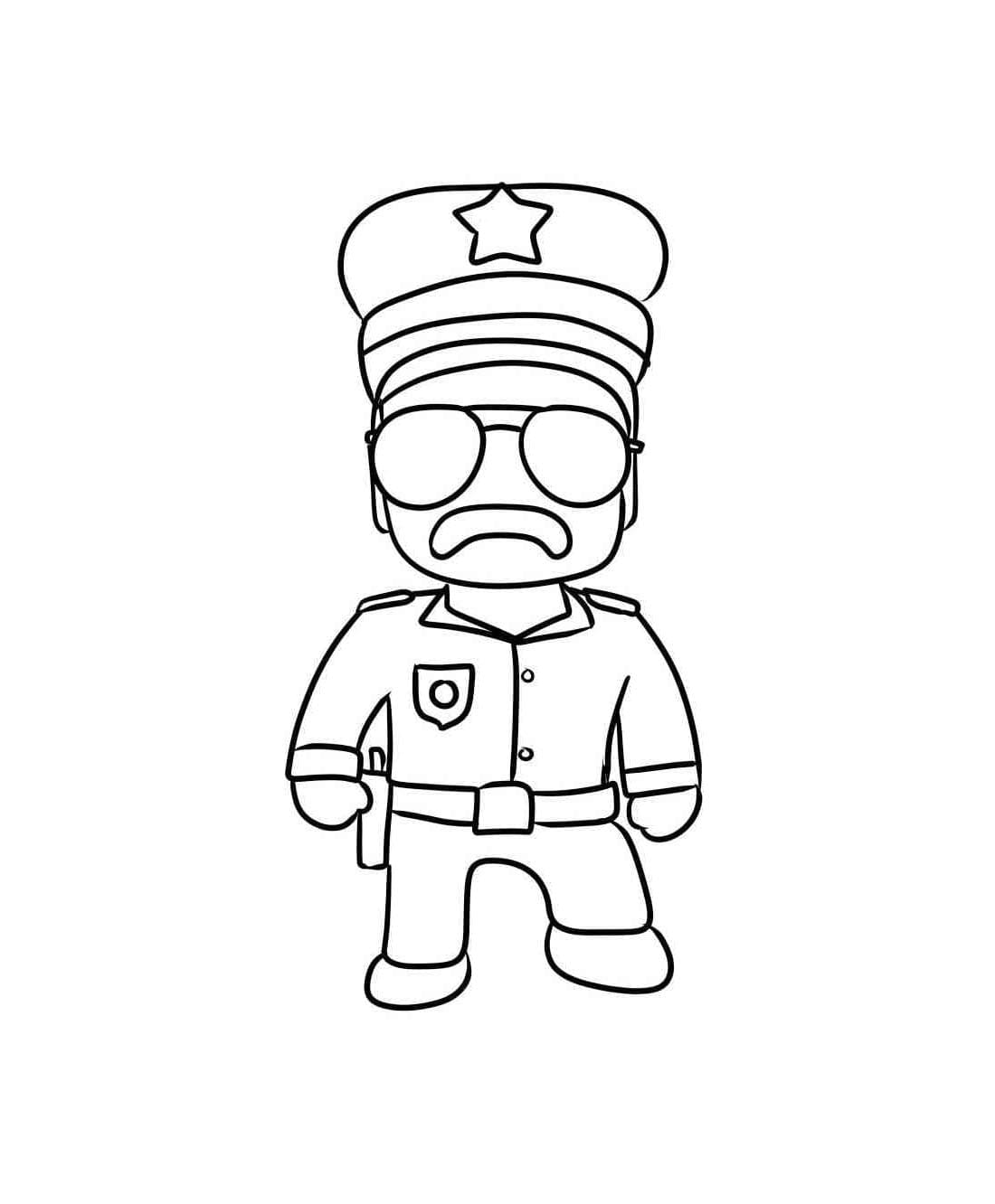 Stumble Guys Clumsy Cops Coloring Page