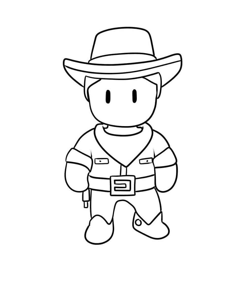 Stumble Guys Colt Easterwood's Coloring Page