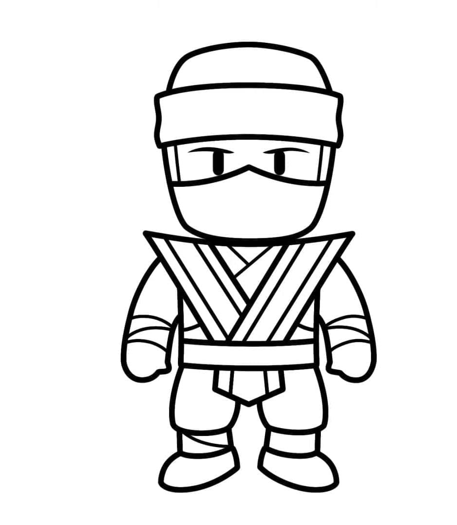 Stumble Guys Ninja Kai Sprint Coloring Page