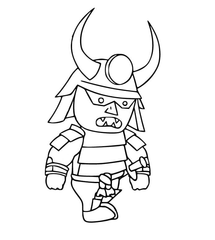 Stumble Guys Samurai Frenzy Coloring Page