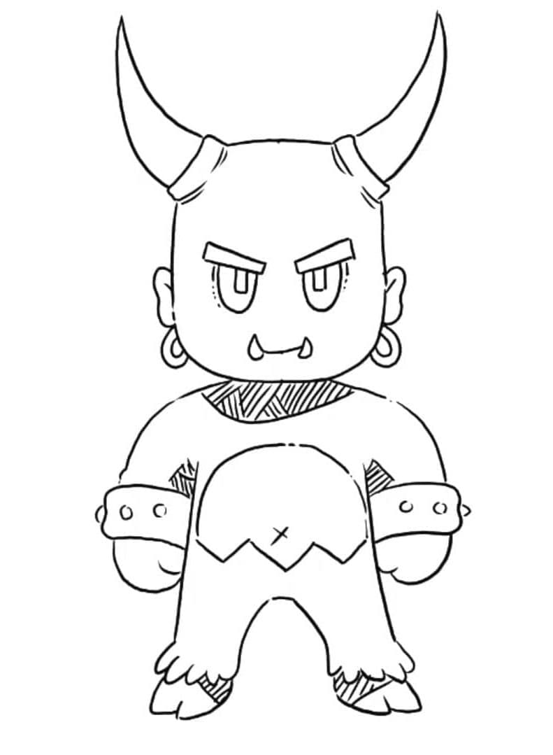 Stumble Guys king Infernal Coloring Page