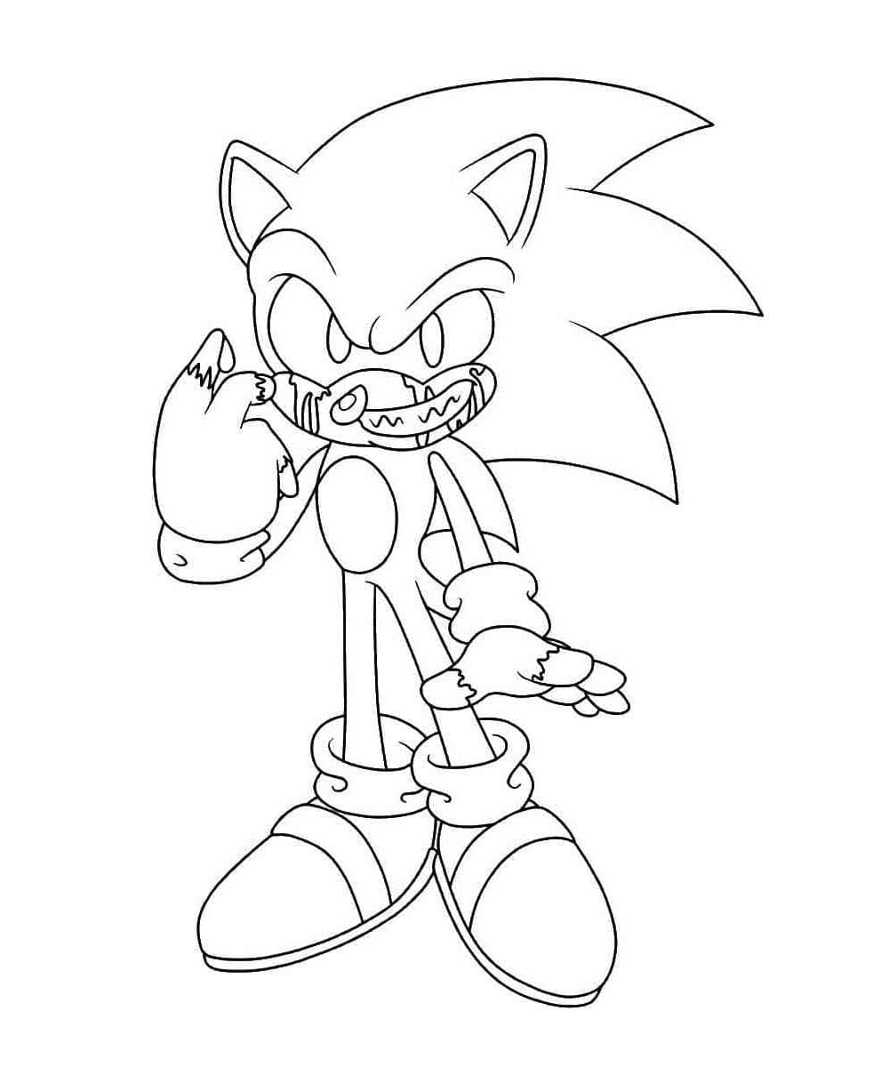 Stylish Sonic Exe Coloring Page