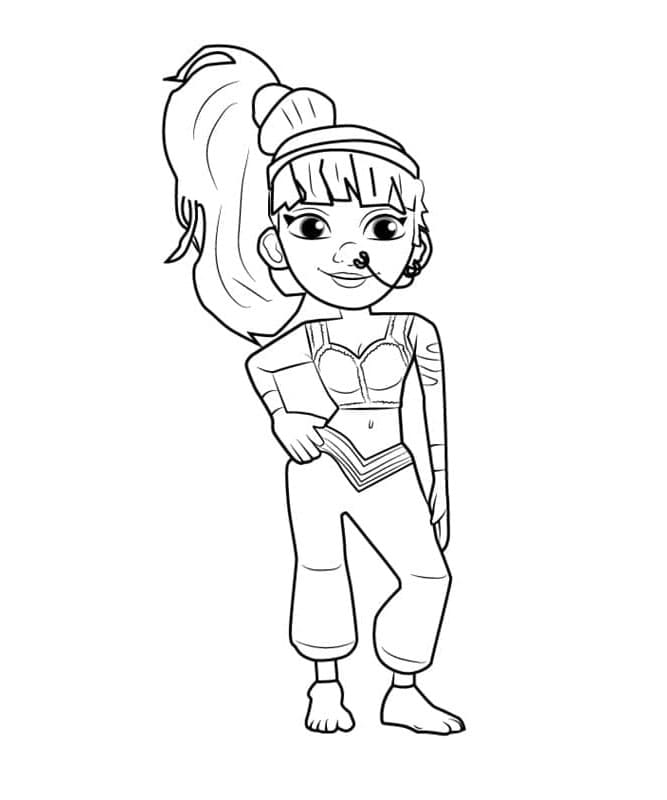 Subway Surfers Amira Coloring Page