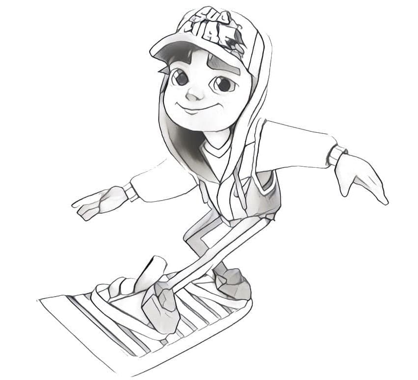 Subway Surfers Jake the Skater Coloring Page