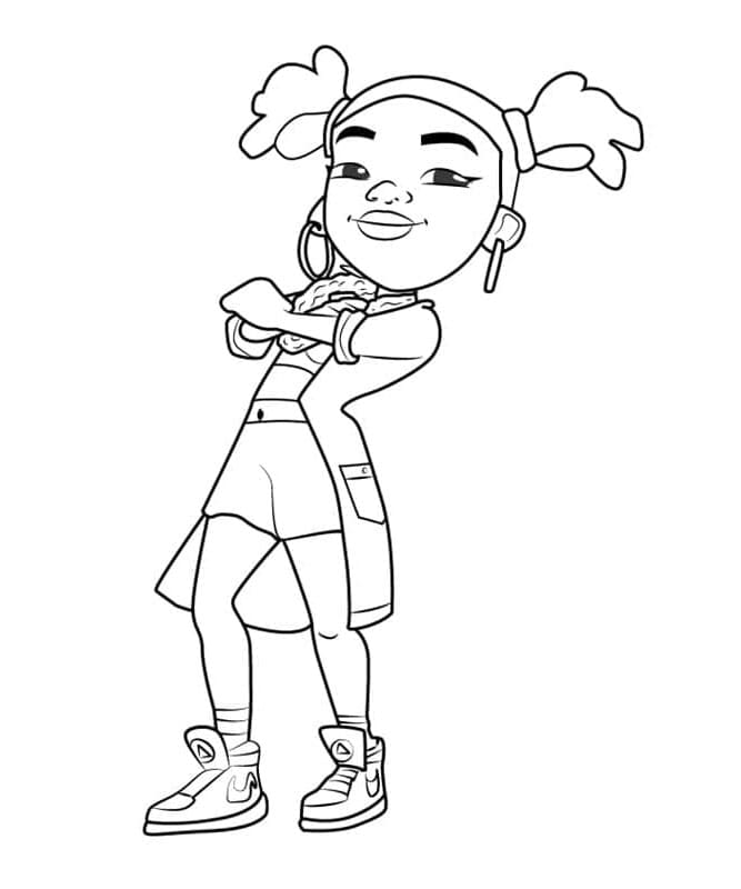 Subway Surfers Lauren the Skater Coloring Page